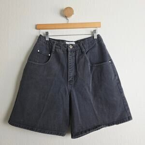 Vintage Arizona Jean Co Black High Waisted Denim Shorts Jorts Size 11